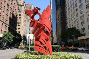 New york city sculpture the jester by albert paley on park avenue at 58